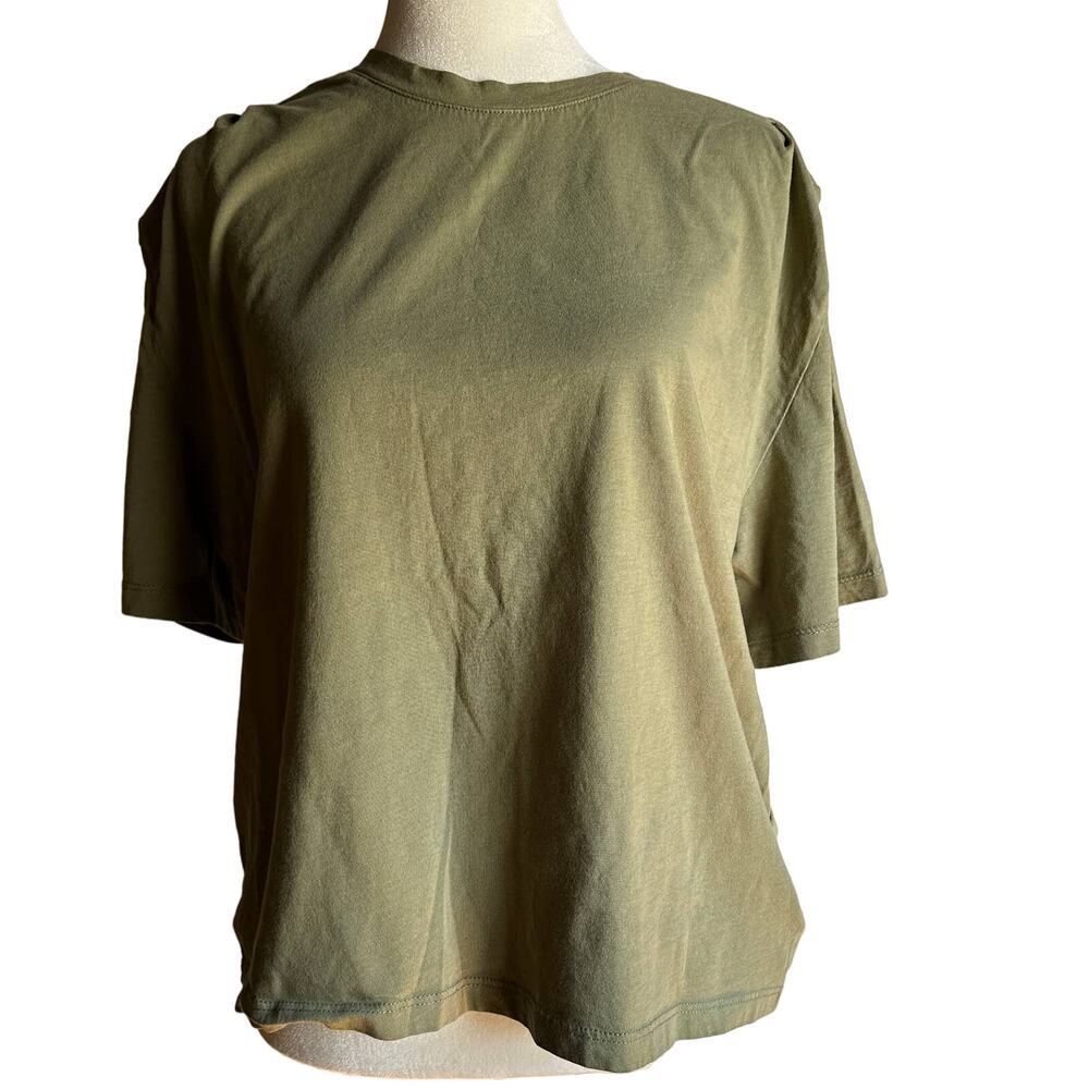 BERSHKA |  Tucked Shoulders Turkish Cotton T-Shirt - Size Medium